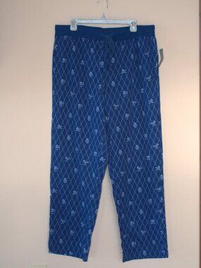 Disney Store Men's Blue Mickey Mouse Plane Crazy Lounge Sleep Pajama Pants Sz L